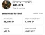 Canal Youtube com +480.000 inscritos