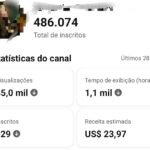 Canal Youtube com +480.000 inscritos
