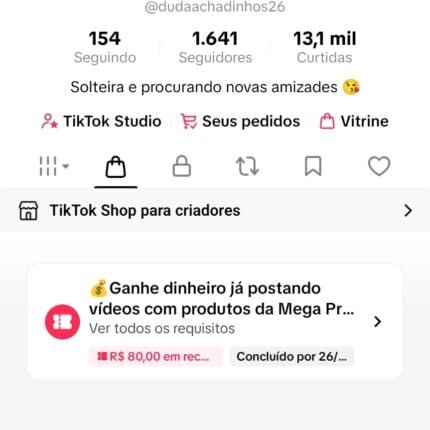 Conta Brasileira Tiktok Shop ativa