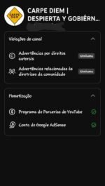 Canal (espanhol-mexicano) sem strike, sem contestação, sem advertência nenhuma ele está flopado porém monetizado. - Imagem 4