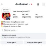 Conta Instagram com 13 mil seguidores Reais 2,4 milhões de Views 30D seguidores 100% reais