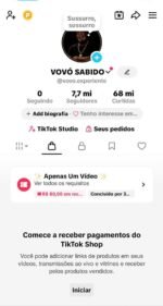 CONTA TIKTOK 7 MILHÕES DE SEGUIODRES + TIKTOK SHOP + MONETIZAÇÃO + LIVE STUDIO