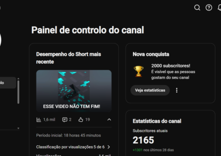 Canal Dark Sem Monetização Com 2k de inscritos (em 4 dias, e tá crescendo mais)