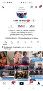 Conta TikTok com 70 mil seguidores