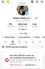 TikTok desde 2018 com +400 Mil Seguidores
