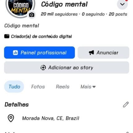 Página Facebook com 20 mil seguidores com alto engajamento apenas 20 POST e com mais de 80 mil de engajamento 888 mil visualizações