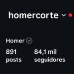 Uma conta do Instagram com 84.1k de seguidores