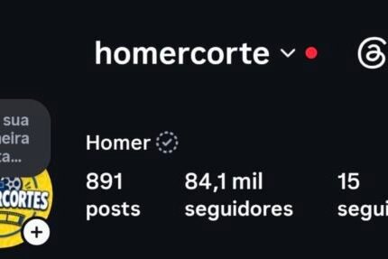 Uma conta do Instagram com 84.1k de seguidores