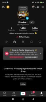 Conta do tiktok com 1.258 seguidores com tiktok shop ativo sem documento
