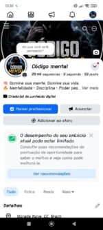 Página Facebook com 29.468 mil seguidores com alto engajamento apenas 56POST e com mais de 81 mil de engajamento 912,729 mil de visualizações