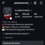 Página de Rock (música) 135K, 9.7 milhões de views (últ 30 dias)