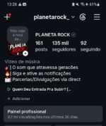 Página de Rock (música) 135K, 9.7 milhões de views (últ 30 dias)