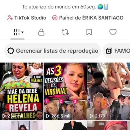 Conta do tiktok com 320 mil seguidores