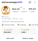 Conta Kwai 58K Seguidores | 6M+ Views | Monetização + Kwai Shop