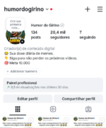 🔴INSTAGRAM DISPONÍVEL🔴 ✅ 8,5 milhões de Views 30D ! ✅ 20 mil Seguidores Reais ✅ Engajamento Altíssimo!