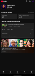 Canal Youtube com 53mil inscritos
