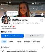 Página Facebook com 1.3M seguidores