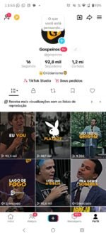 TikTok Gospel 92,8k de seguidores