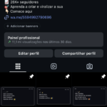 31k+Instagram orgânico , 100% engajado visualizações +11 milhões nos story 9 mil visualizações conta ativa e crescendo engajamento orgânico conta atualmente ativa e crescendo