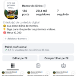 🔴OPORTUNIDADE🔴 ✅ 8,5 milhões de Views 30D ! ✅ 20 MIL seguidores Reais ✅ Engajamento Altíssimo!