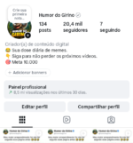 🔴OPORTUNIDADE🔴 ✅ 8,5 milhões de Views 30D ! ✅ 20 MIL seguidores Reais ✅ Engajamento Altíssimo!