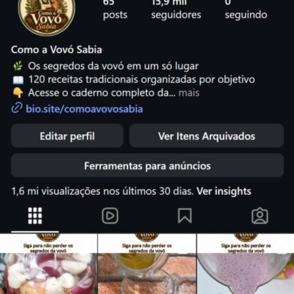 INSTAGRAM 15,9K EM APENAS 6 DIAS 🔥 +1,6 MILHÃO DE VIEWS | ORGÂNICO | CULINÁRIA/RECEITAS