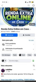 GRUPO DE RENDA RENDA EXTRA E EMPRESTIMOS NO FACEBOOK