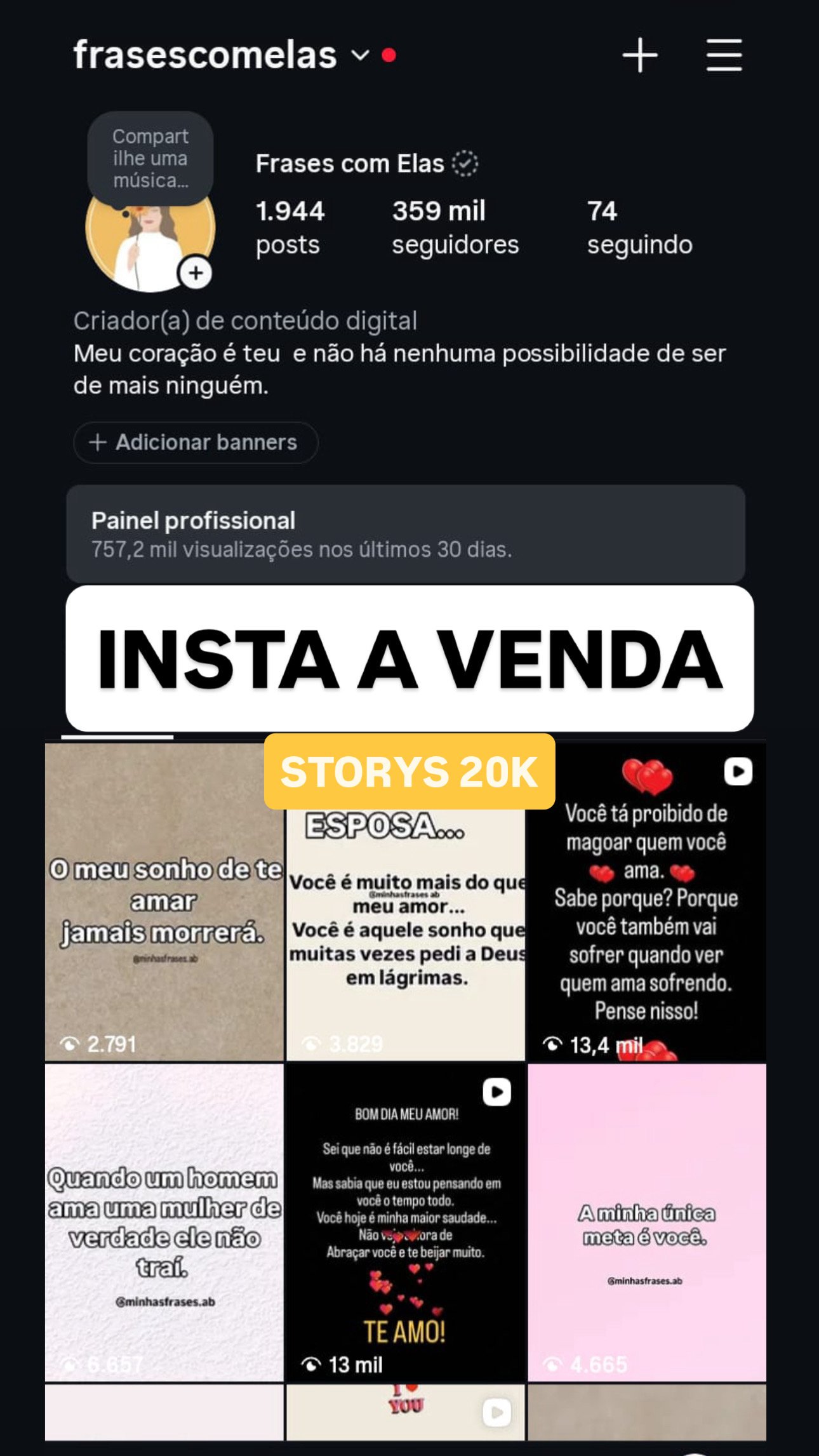 58989B4F-2033-4E13-991D-232143ED498D INSTA A VENDA com 359 mil seguidores - Imagem 1