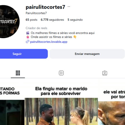 Conta Instagram Filmes e Séries com 6.778 seguidores