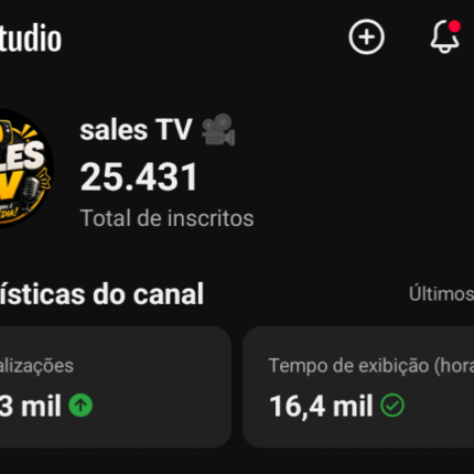 Canal no YouTube com 25 mil inscritos