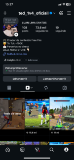 Conta do Instagram Verificada muito bem engajada 73 mil seguidores