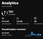 👉Canal com 721 Inscritos Com LIVE Liberada🚀 Alto engajamento real 🔥