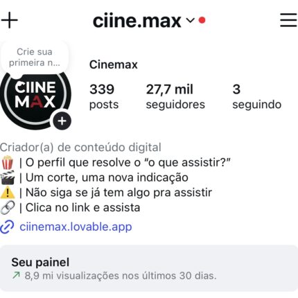 Perfil com 28 Mil Seguidores 100% organico + 9m de visualizações nos últimos 30 dias.