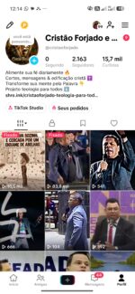Conta do tik Tok viralizando nicho gospel pregações viralizado em 3 dias ganhando em média 100 seguidores por dia - Imagem 2