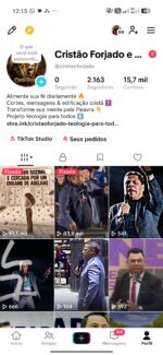 Conta do tik Tok viralizando nicho gospel pregações viralizado em 3 dias ganhando em média 100 seguidores por dia - Imagem 3