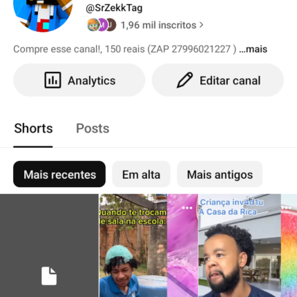 CANAL COM QUASE 2 MIL INSCRITOS!