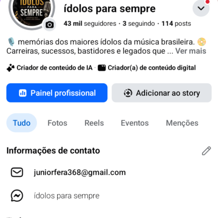 Página recém Monetizada no Facebook 43 k de seguidores, com $$ 44 dólares de saldo