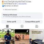 Página de vaquejada engajamento top