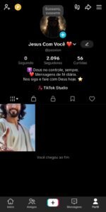 Conta TikTok Shop - 2.095 Mil Seguidores / Nicho Religião