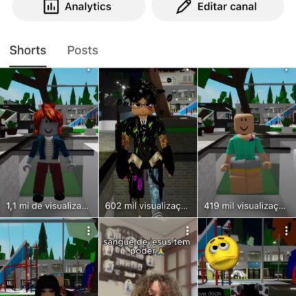 conta de youtube com muitos seguidores