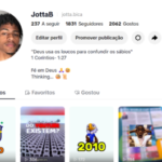 Conta do Tiktok com 1,8k de seguidores