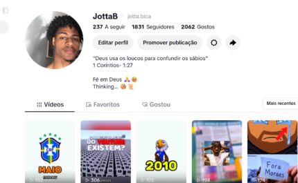 Conta do Tiktok com 1,8k de seguidores