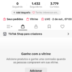 Conta TikTok 1400 segs com vitrine e shop ativos