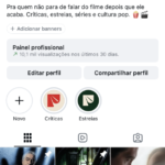 Conta Instagram nicho Cinema