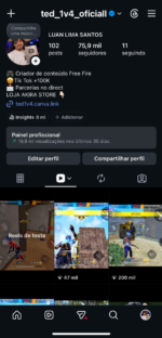 Conta do Instagram Verificada muito bem engajada 75 mil seguidores