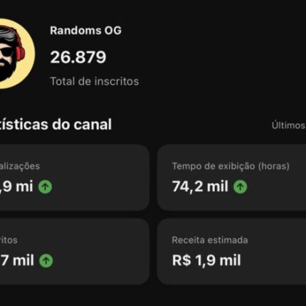 🚨 CANAL À VENDA — 26,8 MIL INSCRITOS 🚨