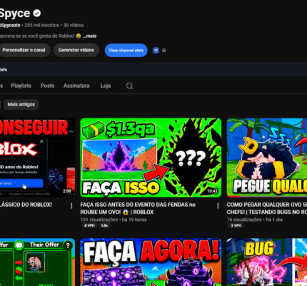 Canal do YouTube Spyce à venda | 259.000 Inscritos
