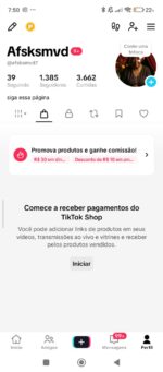 conta tiktok shop ativo