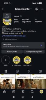 Uma conta do Instagram com 90K de seguidores