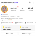 🔥 Conta Kwai 30 MIL Seguidores | Monetização Ativa + Kwai Shop